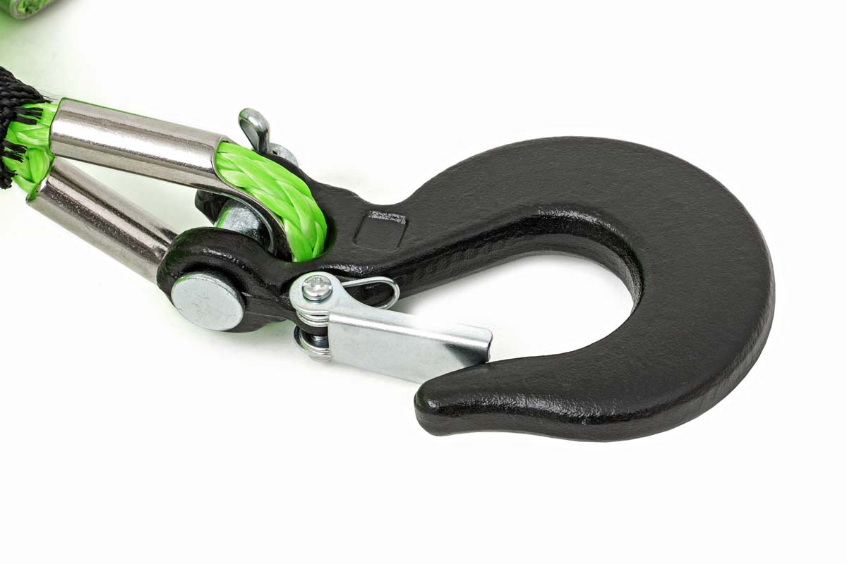 Synthetic Winch Rope - Rough Country - 1/4 Inch | 50 Ft - Lime Green